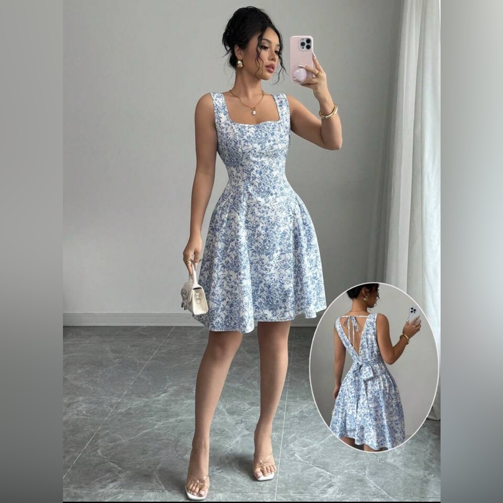 💞HP💞 Elegant Blue Floral Dress